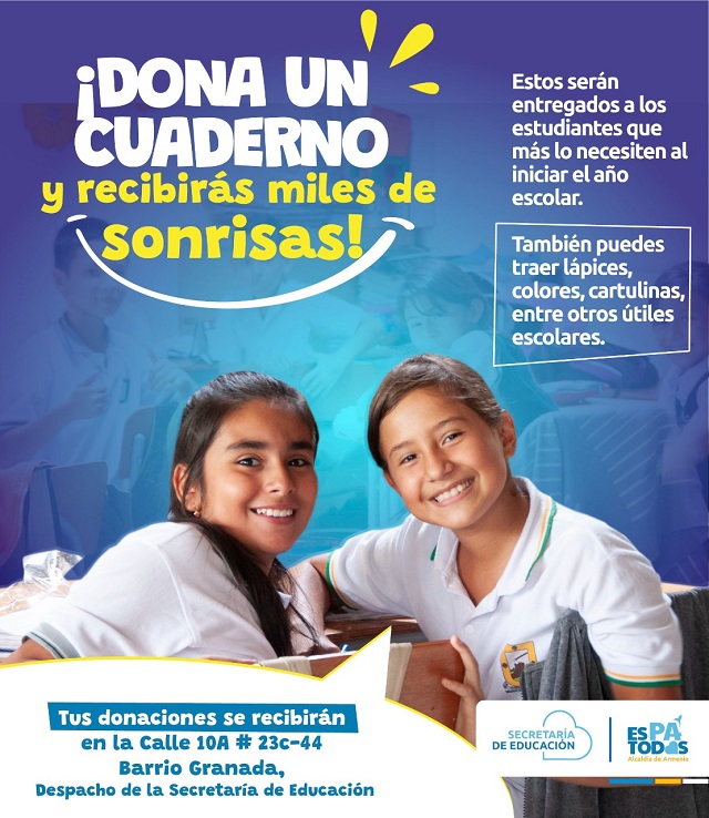 Dona un cuaderno y recibirás miles de sonrisas