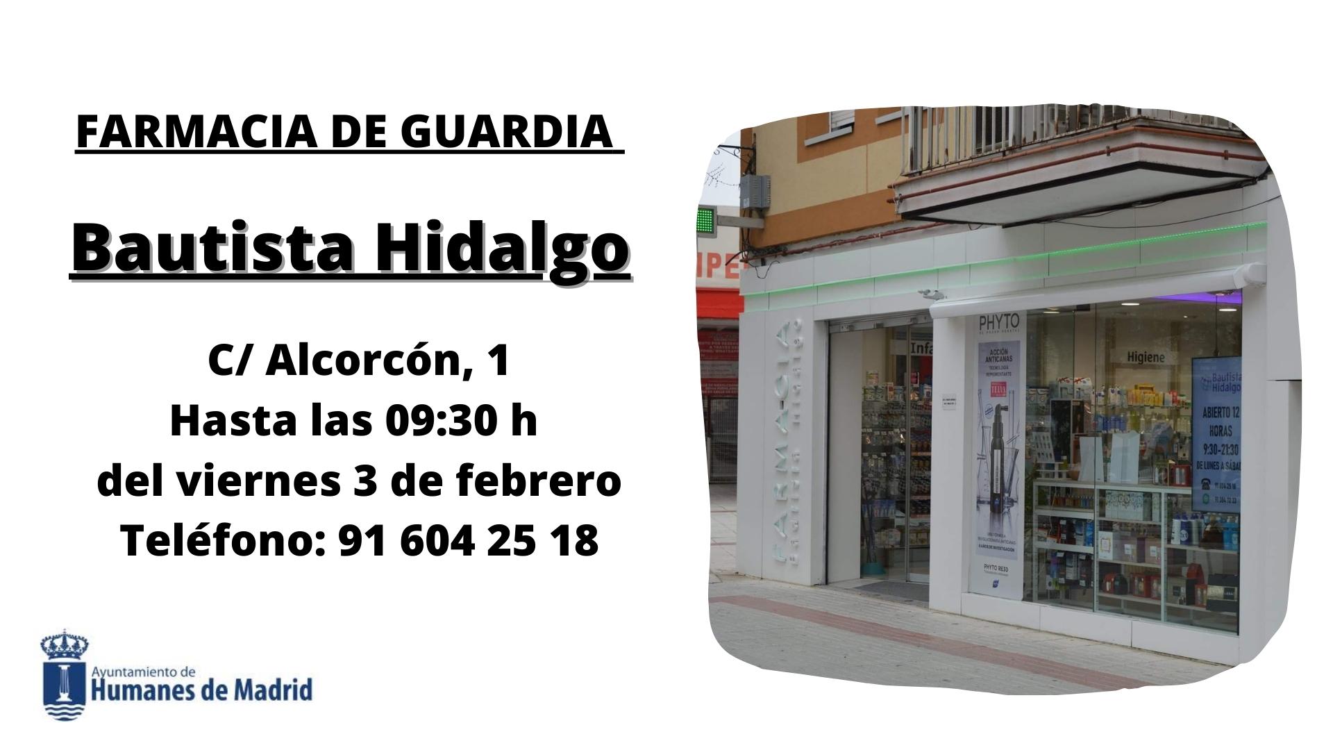Farmacia de guardia. | Ayuntamiento Humanes de Madrid