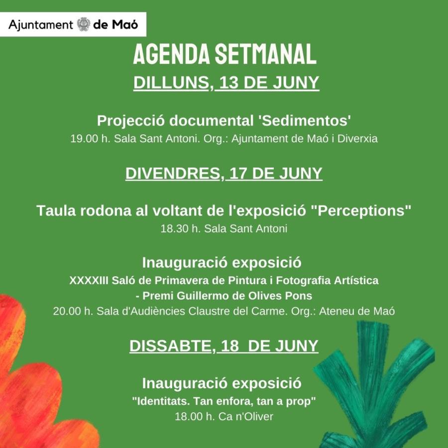 AGENDA: 13 al 19 de juny