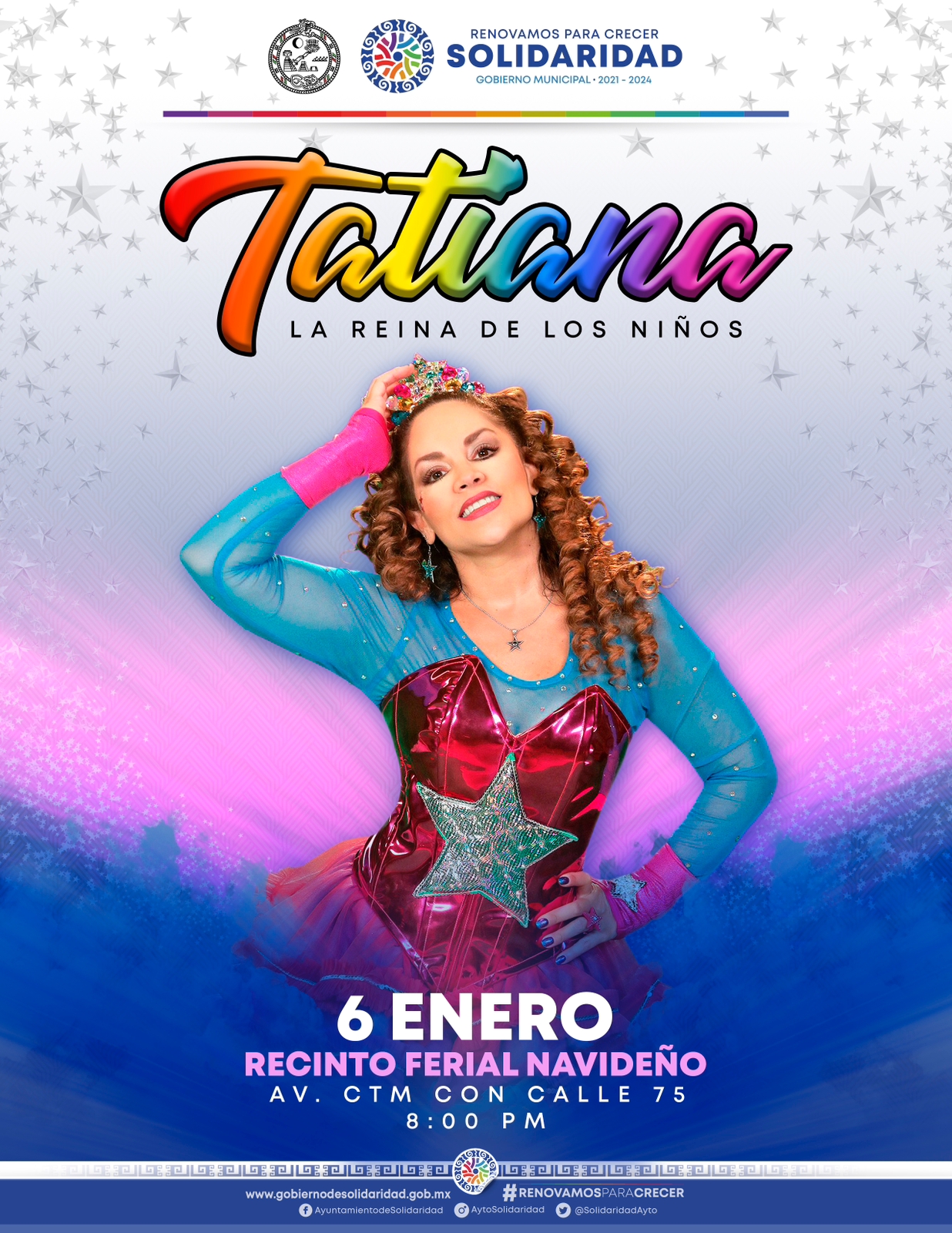 Anuncian show de Tatiana para Día de Reyes – H. Ayuntamiento de Solidaridad