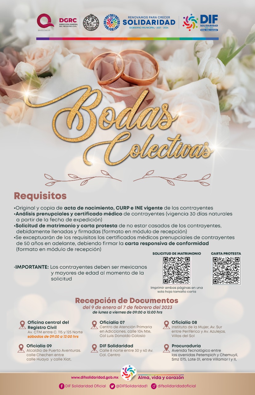 Darán legalidad a familias solidarenses con bodas colectivas – H. Ayuntamiento de Solidaridad