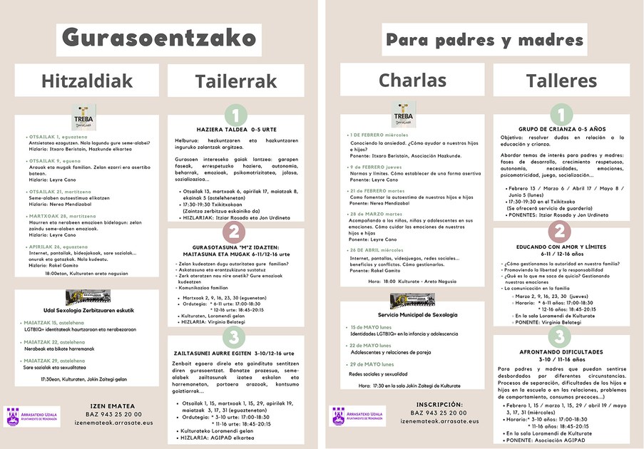 El Ayuntamiento ha organizado numerosas charlas y talleres para ofrecer a madres y padres herramientas en la labor educativa de sus hijos e hijas