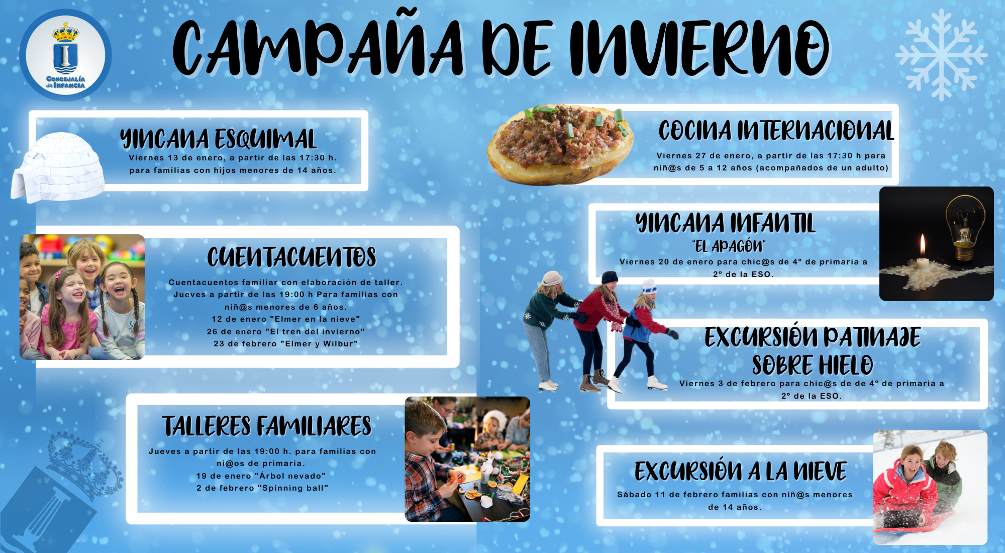 La Concejalía de Infancia presenta las actividades de la Campaña de Invierno 2023.