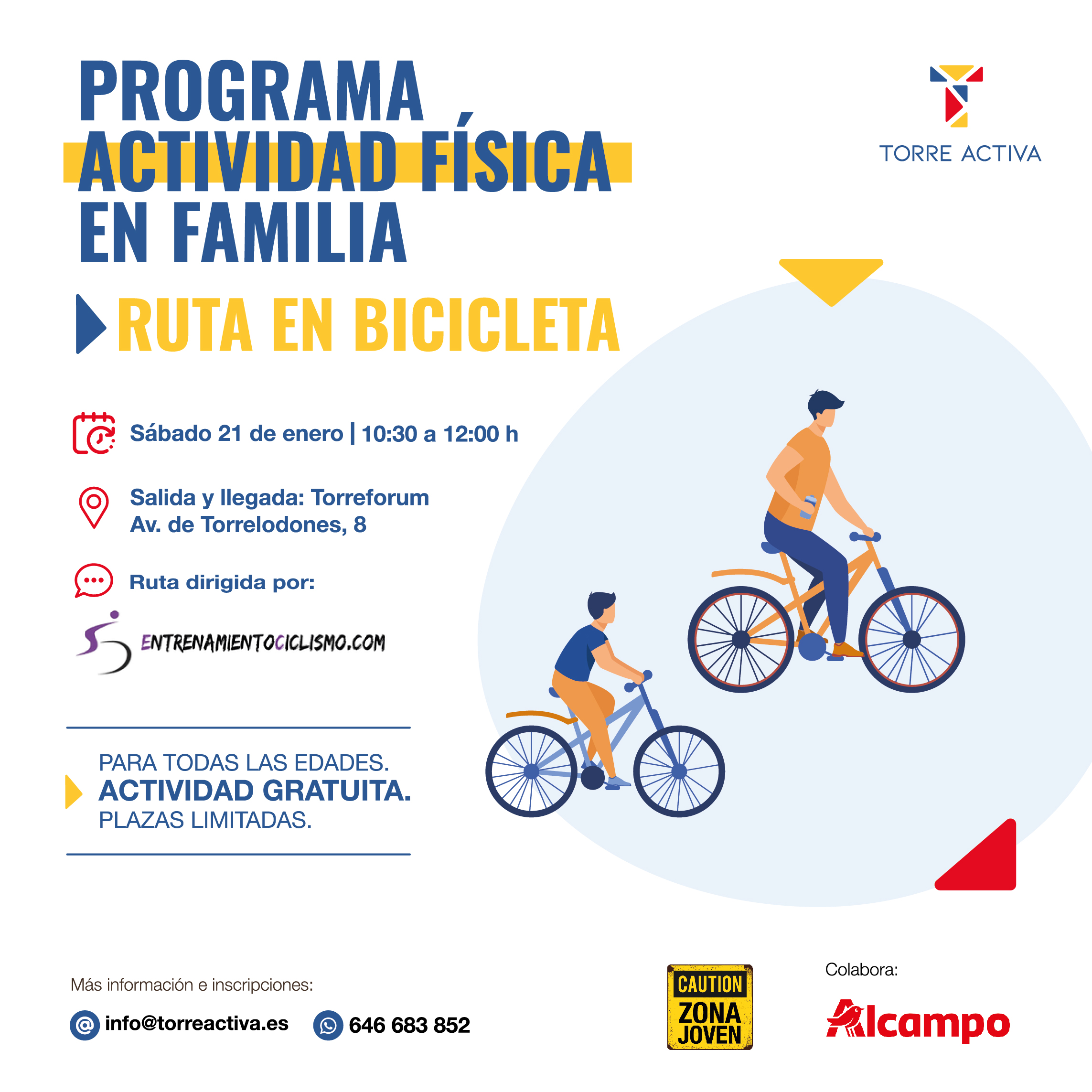 Nueva actividad del Programa Actividad Física en Familia: Ruta en bicicleta