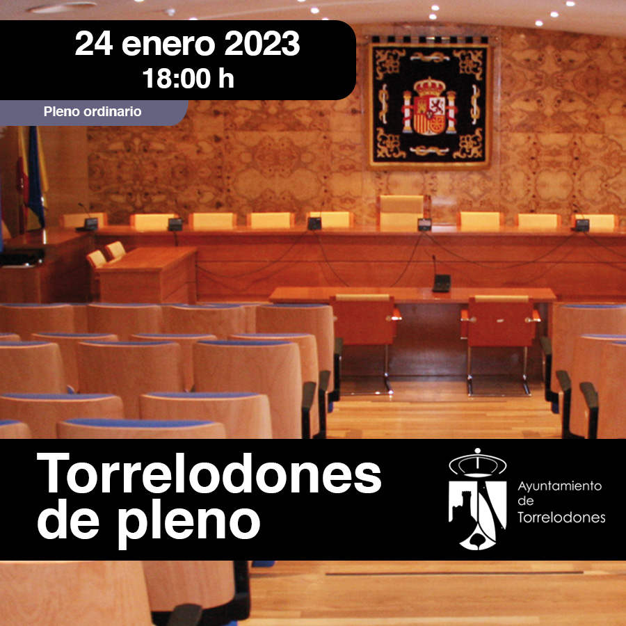 Pleno ordinario el martes 24 de enero, 18:00 h