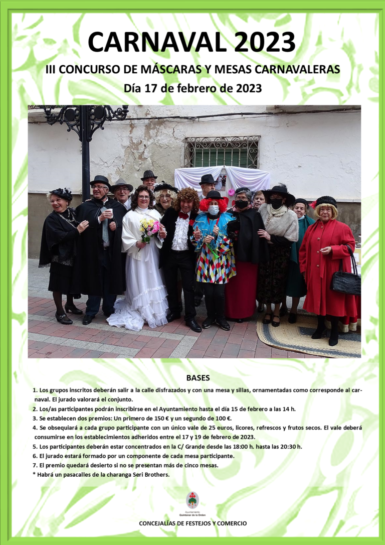 Quintanar convoca el III Concurso de Máscaras y Mesas Carnavaleras