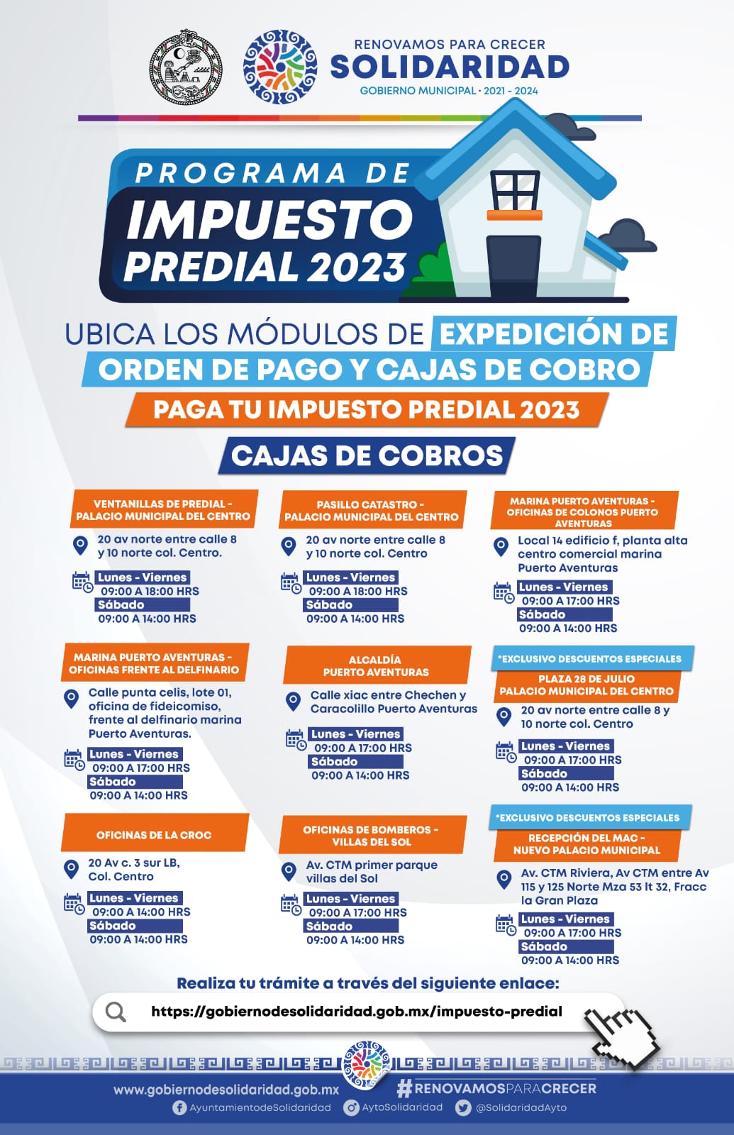 Aprovecha últimos días de descuentos en el pago del predial – H. Ayuntamiento de Solidaridad