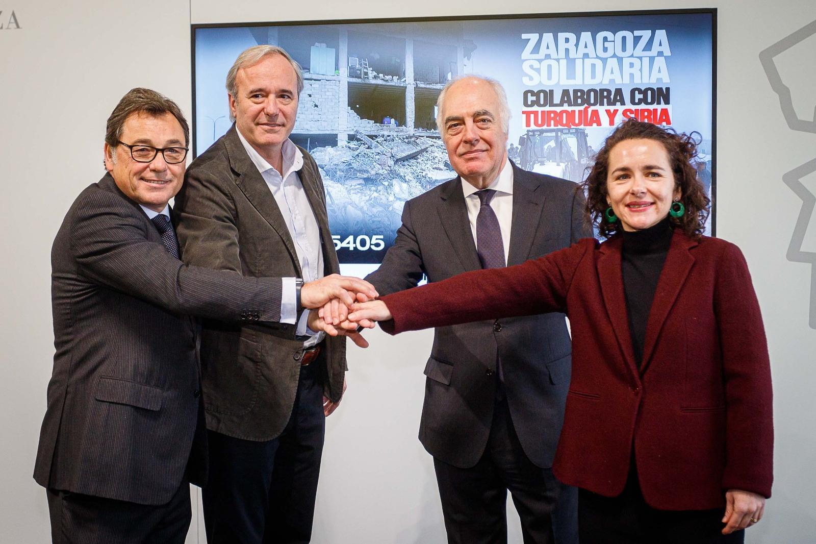 Ayuntamiento de Zaragoza, Ibercaja y Comité español de ACNUR lanzan una campaña solidaria con las víctimas de los terremotos de Turquía y Siria. Noticia. Ayuntamiento de Zaragoza
