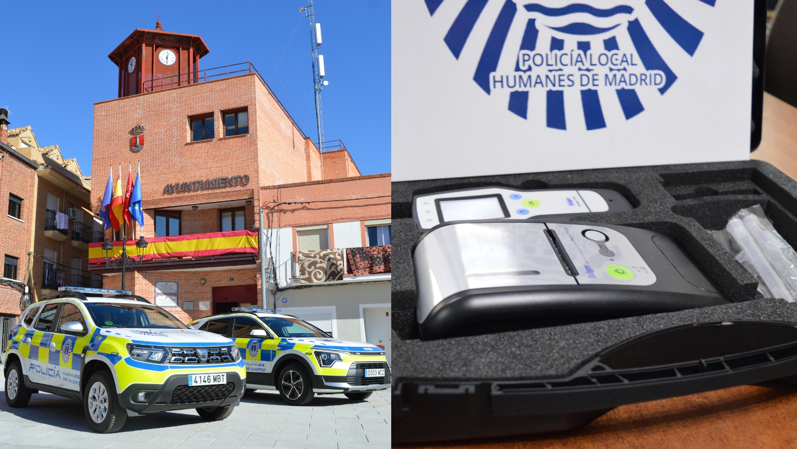 El Ayuntamiento de Humanes de Madrid pone a disposición de la Policía Local dos nuevos vehículos y un etilómetro