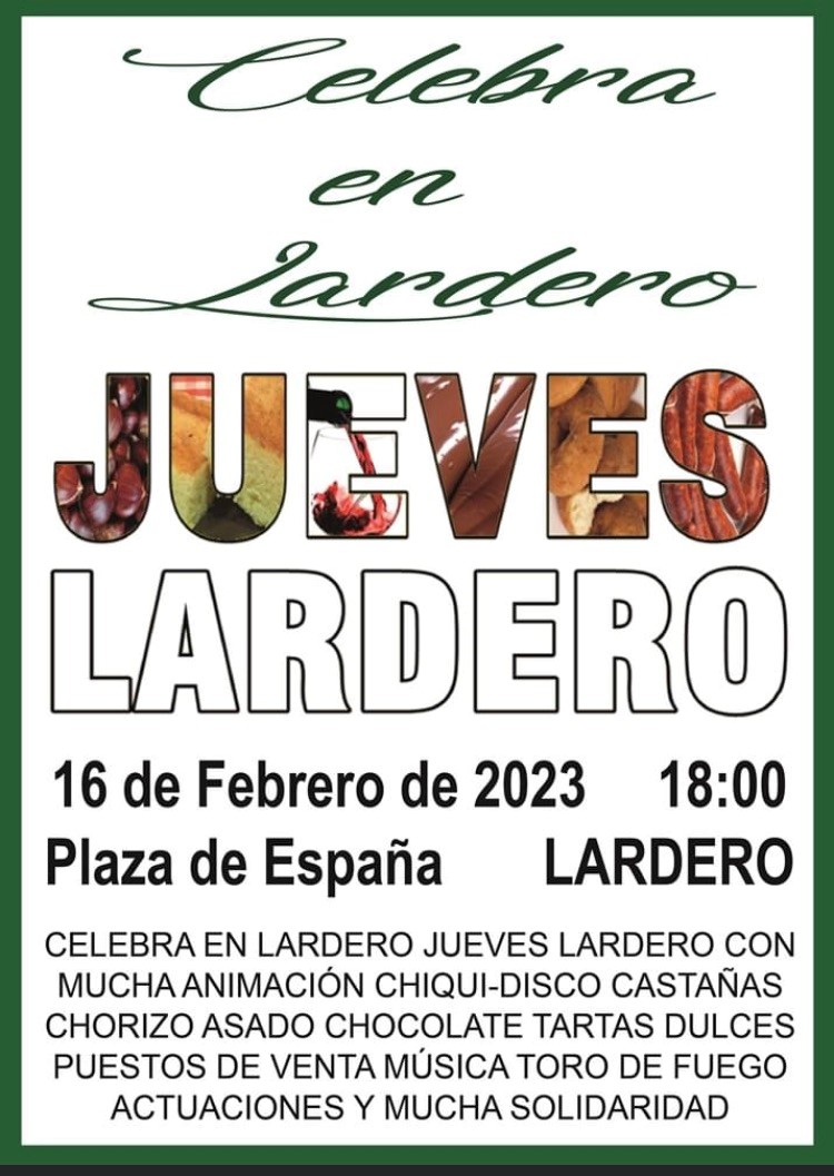 El "Jueves Lardero 2023" se celebrará el 16 de Febero