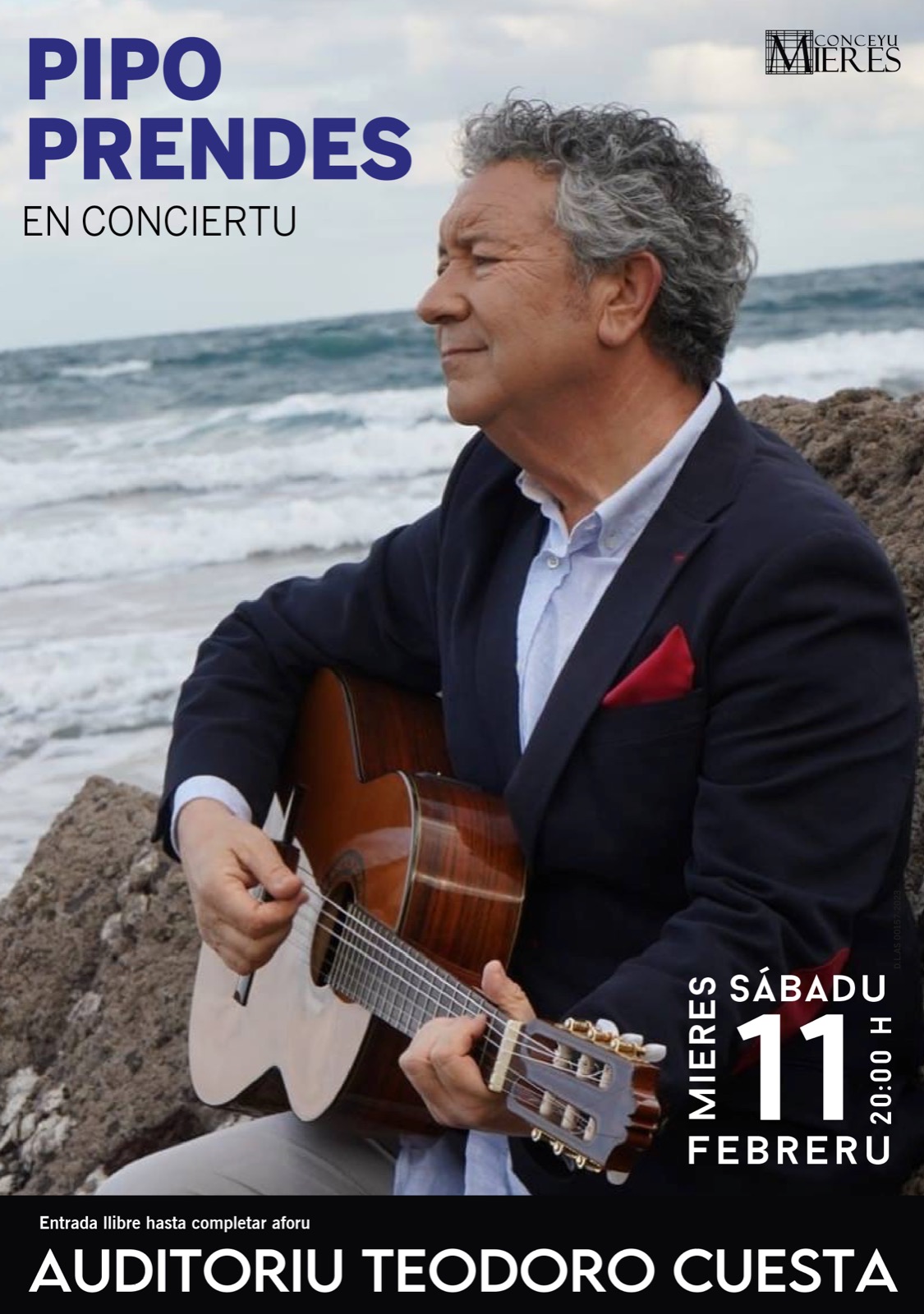 Pipo Prendes, en concierto, este sábado 11 de febrero en el Auditoriu Teodoro Cuesta