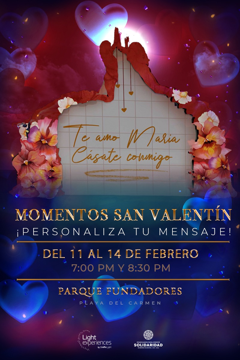 Proyectarán mensajes de amor por Video Mapping – H. Ayuntamiento de Solidaridad