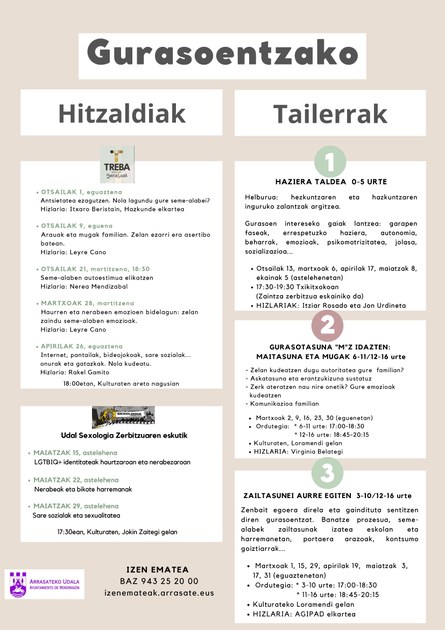 Sigue abierto el plazo de inscripción en los talleres para padres y madres que ha organizado el Ayuntamiento. — Ayuntamiento de Mondragón