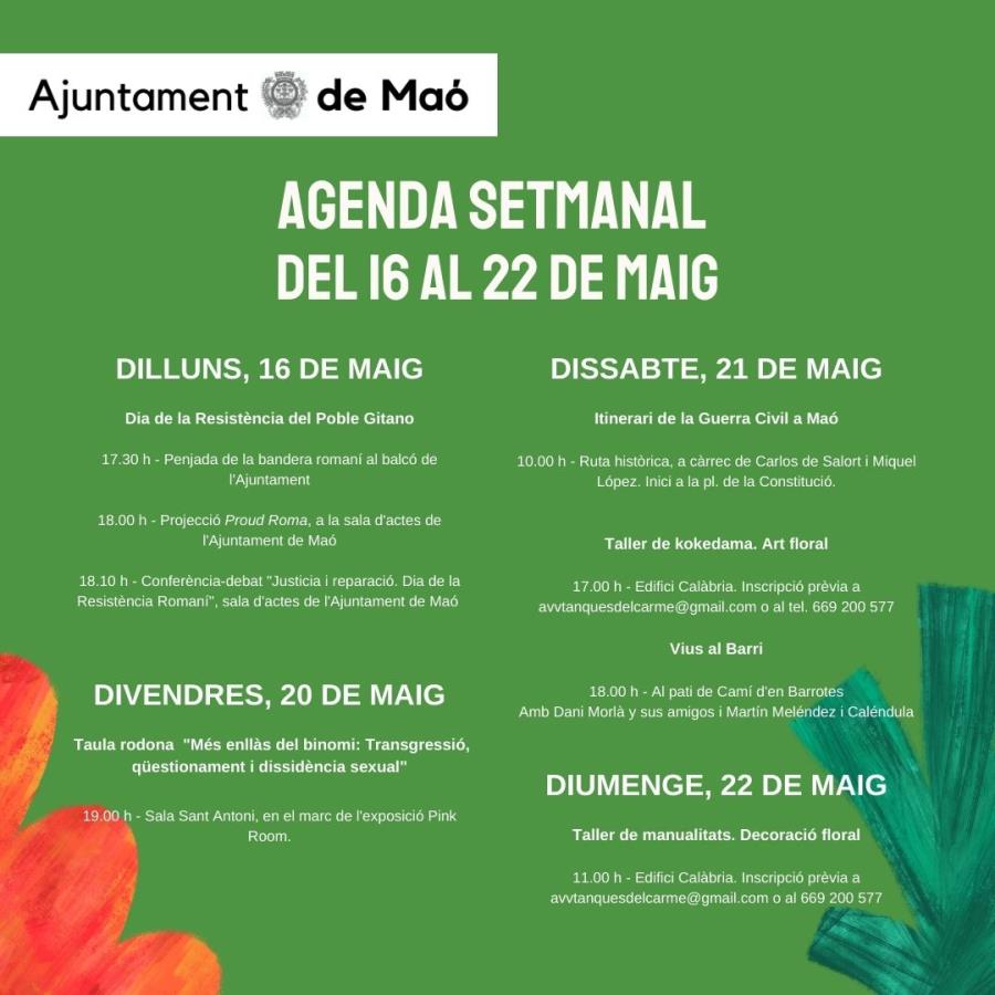 agenda 16-22 maig