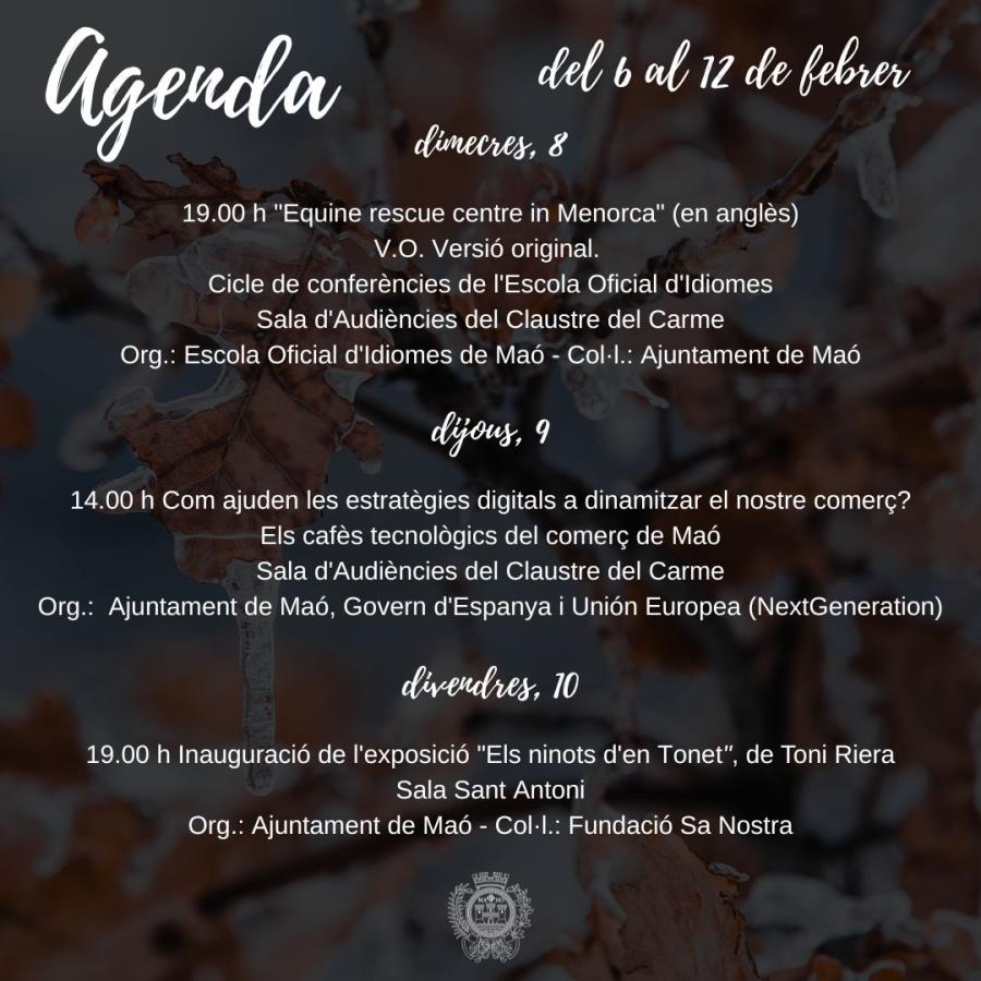 agenda 6 al 12 de febrer