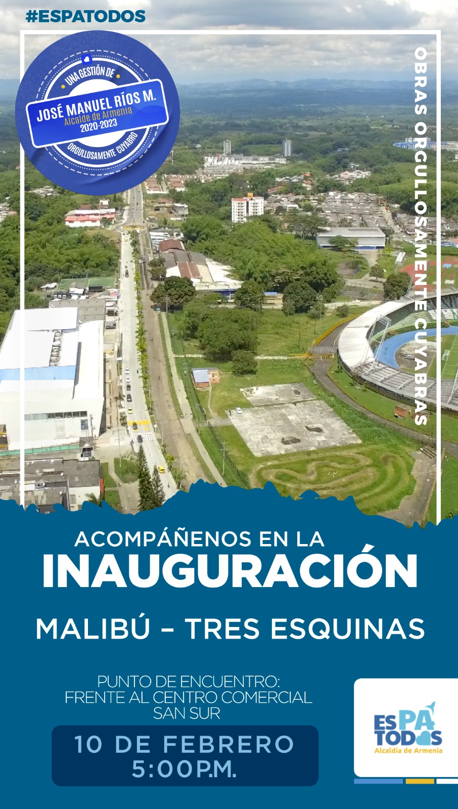 ¡Gracias a la gestión del alcalde José Manuel Ríos Morales, la obra Malibú – Tres Esquinas es una realidad!
