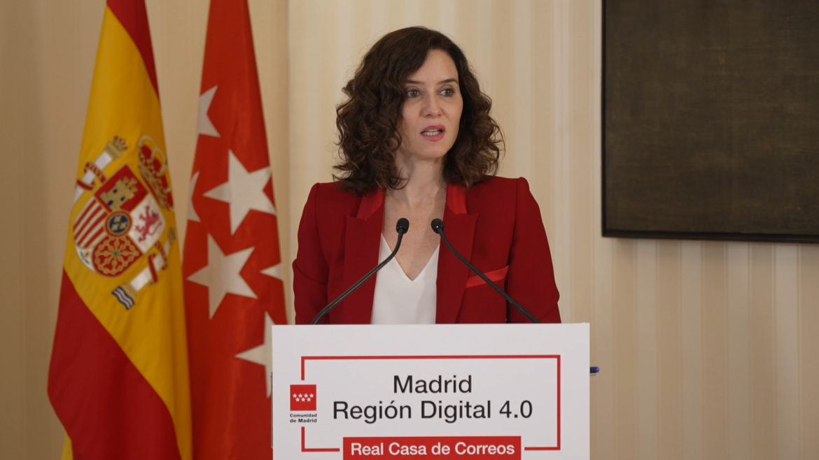 Díaz Ayuso anuncia un proyecto para crear en torno al anillo metropolitano de la Comunidad cuatro regiones digitales altamente especializadas en tecnología