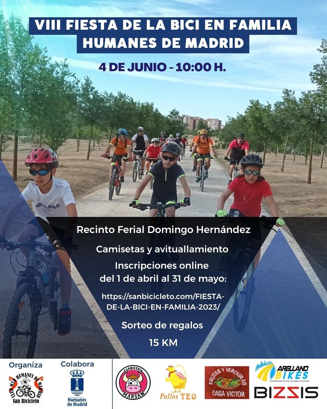 Humanes de Madrid celebrará su VIII Fiesta de la Bici en Familia.