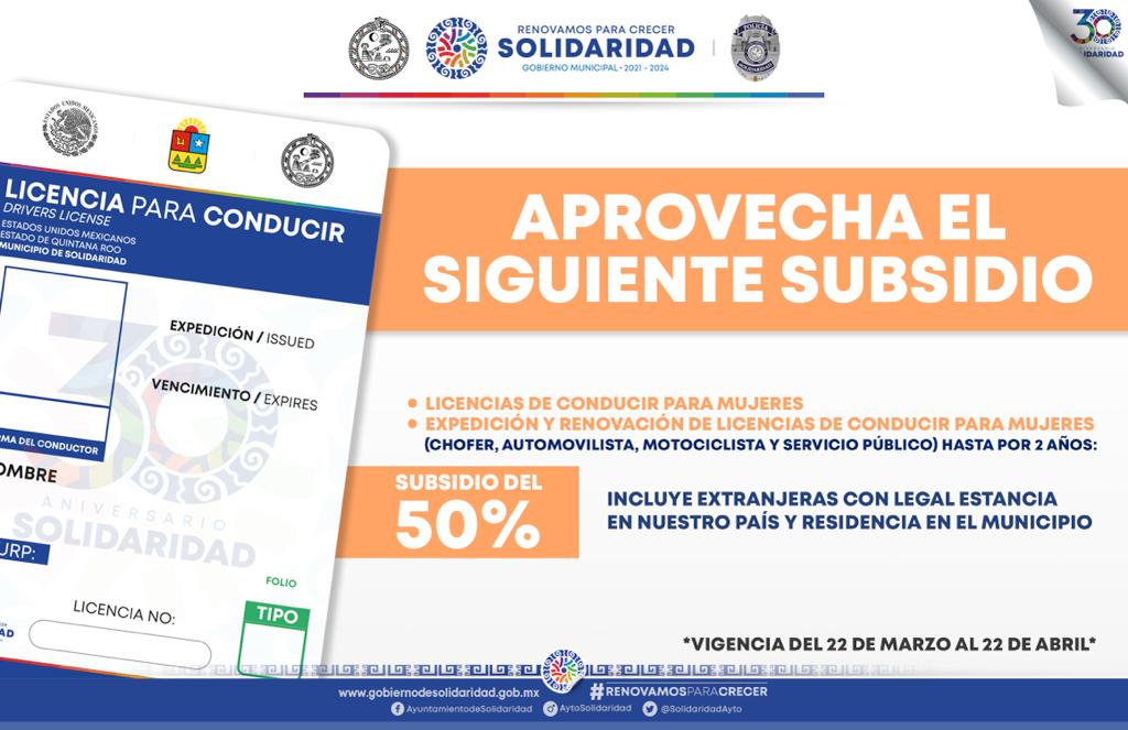 Mujeres de Solidaridad reciben subsidio en licencias para conducir – H. Ayuntamiento de Solidaridad