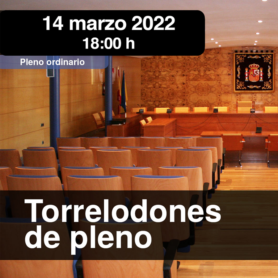 Pleno ordinario: martes 14 de marzo, 18:00 h