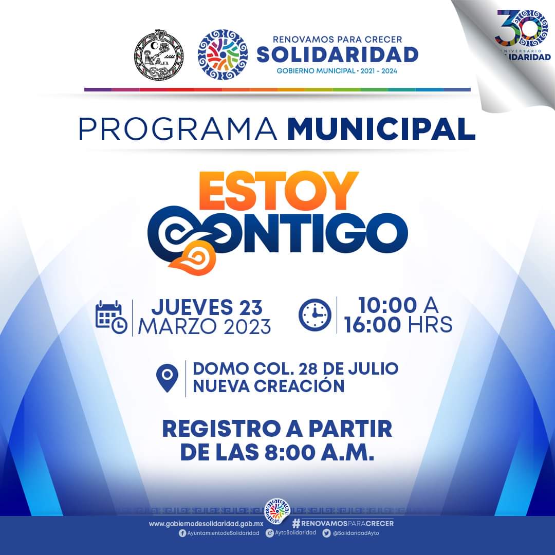 Programa municipal “Estoy contigo” estará en Nueva Creación – H. Ayuntamiento de Solidaridad