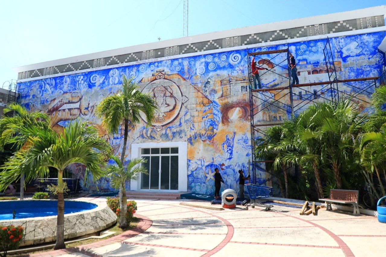 Rescatan patrimonio cultural de Solidaridad con el Mural del palacio – H. Ayuntamiento de Solidaridad
