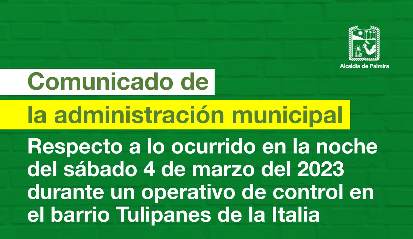 Respecto a los hechos ocurridos en un operativo de control en el barrio Tulipanes de la Italia -