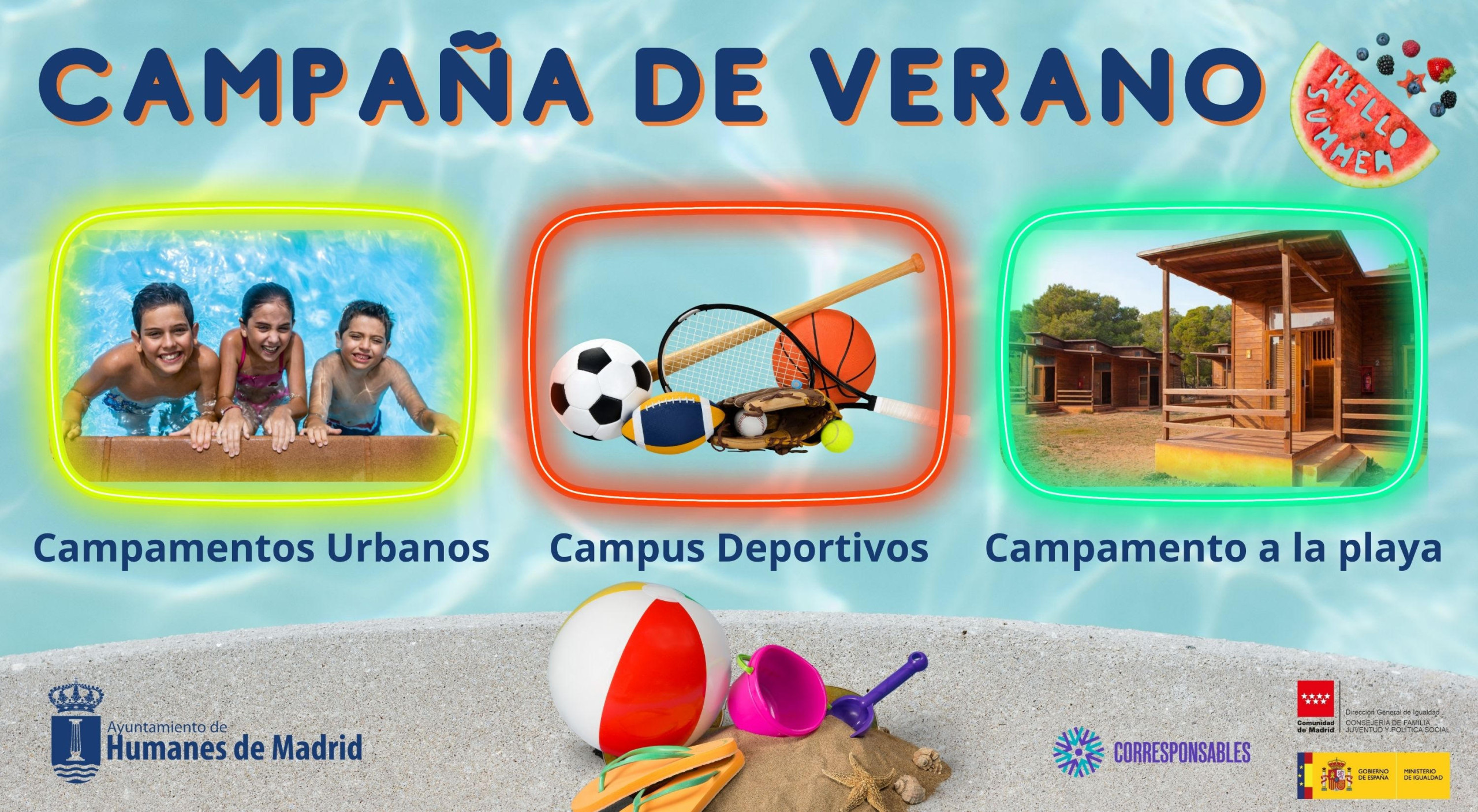 El Ayuntamiento de Humanes de Madrid ofrece una amplia oferta de colonias y campamentos de verano.