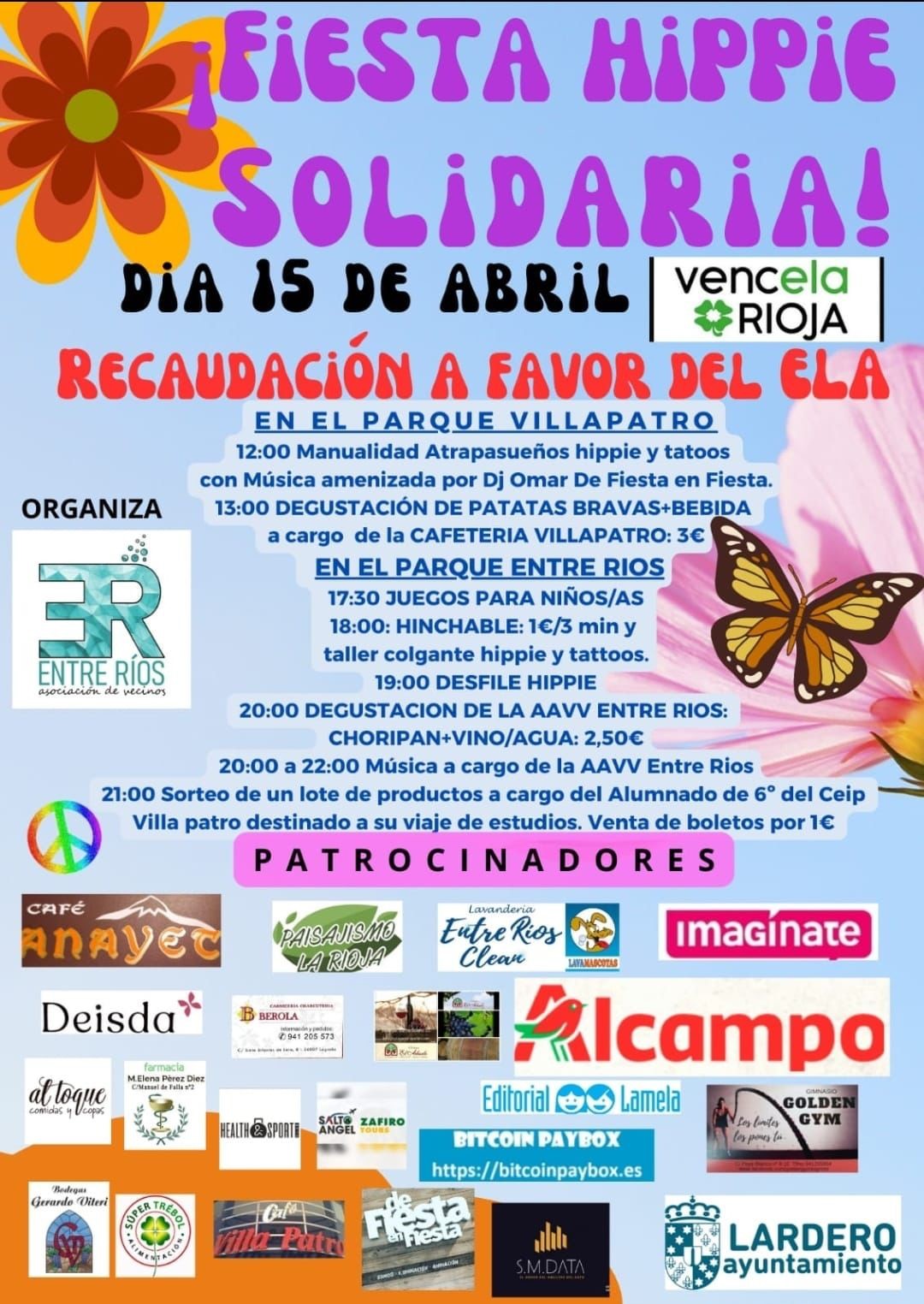 Fiesta Hippie Solidaria el 15 de abril