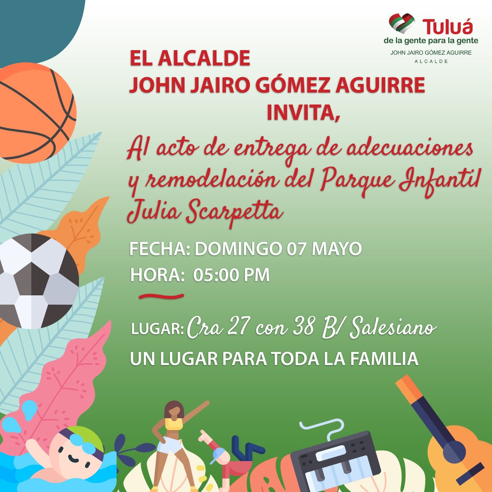 Este 7 de mayo, gran reinauguración del Parque infantil Julia Scarpetta!