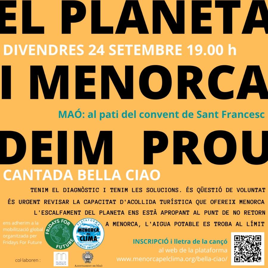 La Plataforma Menorca pel Clima organitza la &quot;Cantada pel Clima&quot; al pati del Convent de Sant Frances