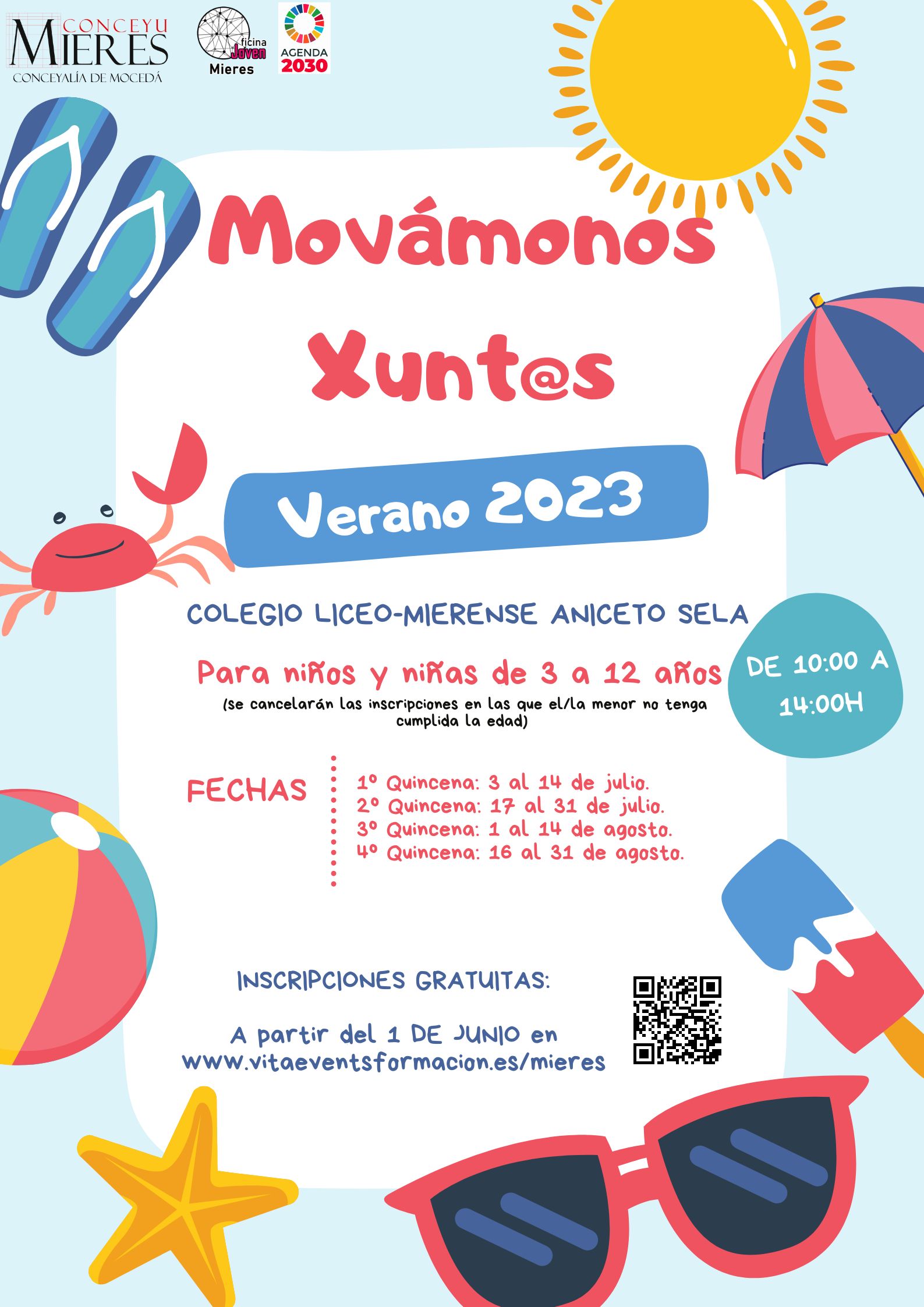 Mieres pone en marcha los Campamentos Urbanos “Movámonos Xunt@s” para los meses de julio y agosto