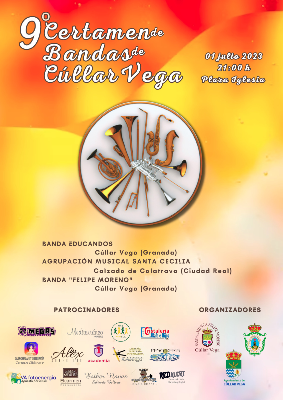 1 de julio: noveno Certamen de Bandas de Música de Cúllar vega