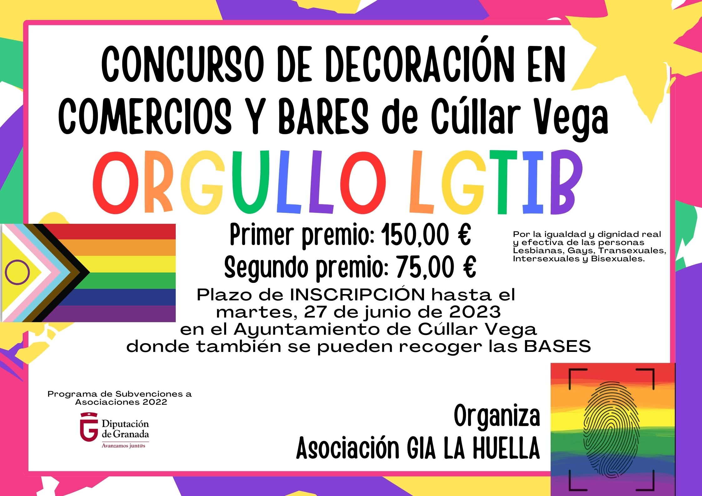 Bases del primer concurso de decoración de comercios y establecimientos de restauración con motivo de la celebración del orgullo LGTBI