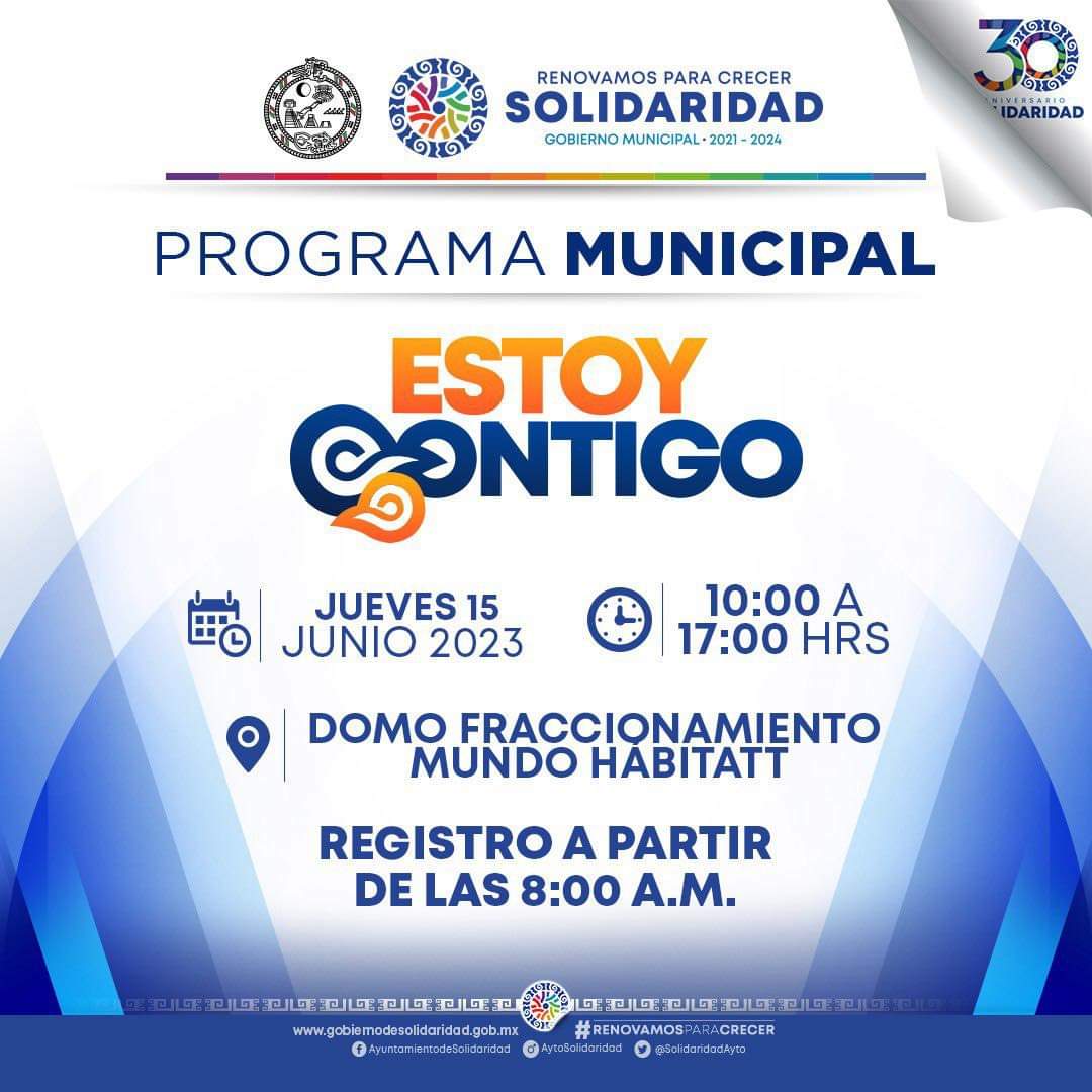 “Estoy Contigo” estará en domo de Mundo Hábitat – H. Ayuntamiento de Solidaridad
