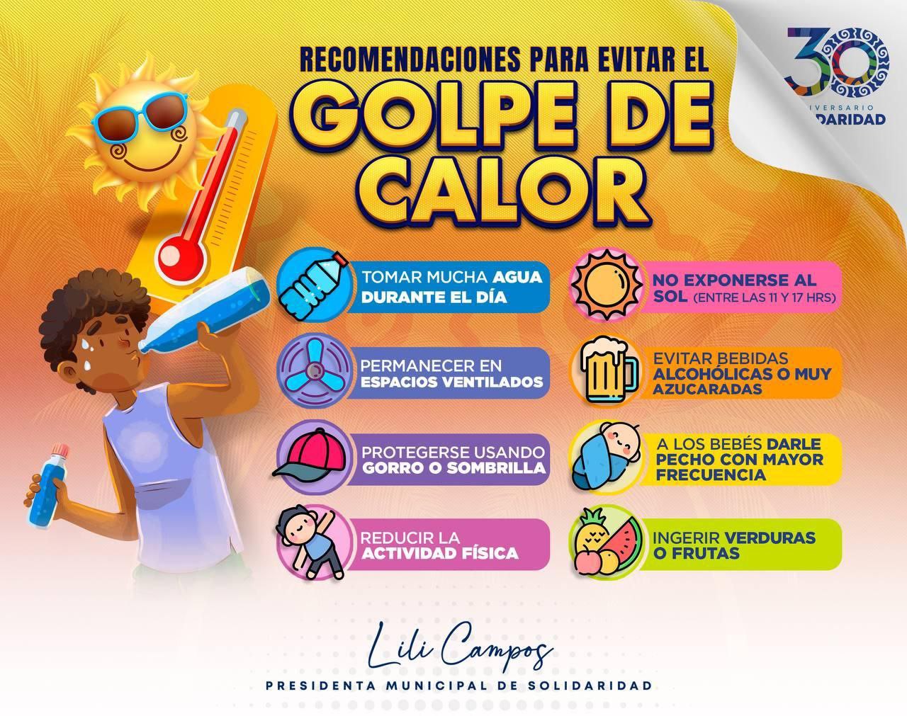 Invitan a prevenir los golpes de calor – H. Ayuntamiento de Solidaridad