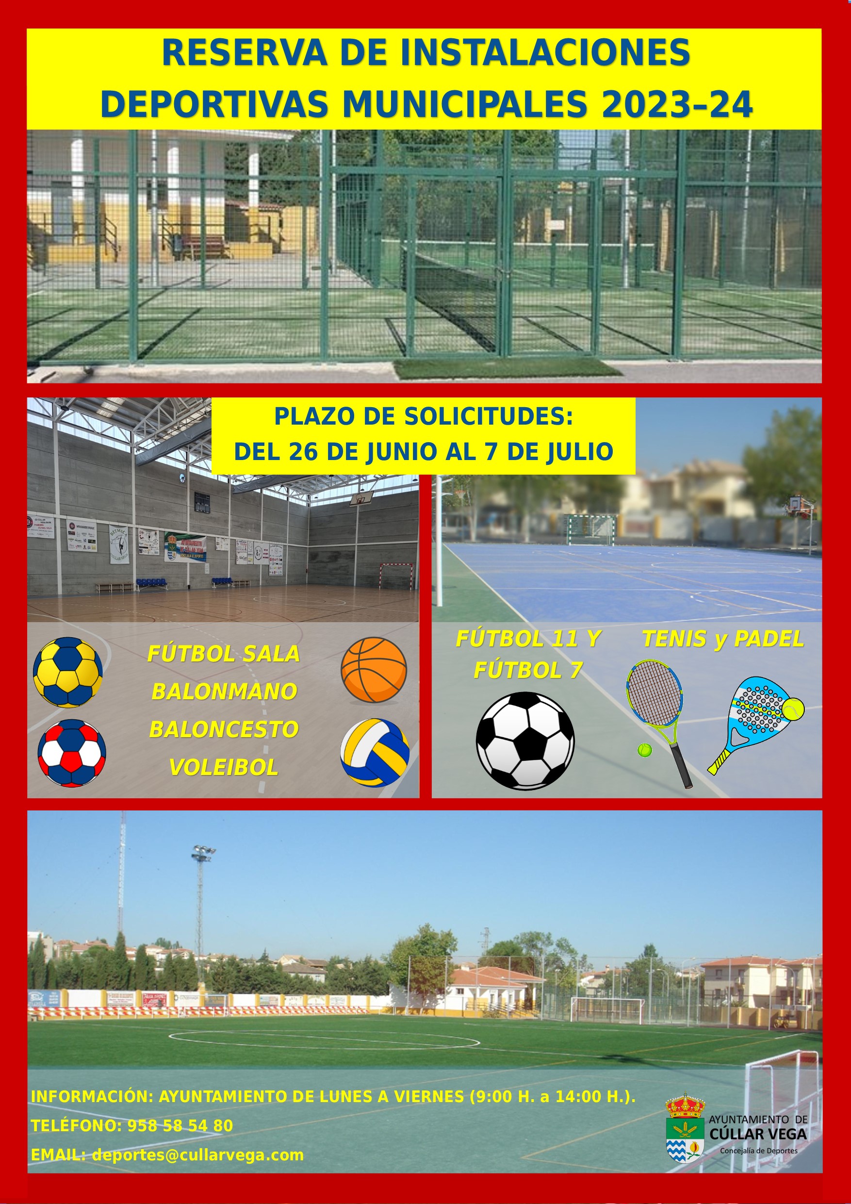 RESERVA DE INSTALACIONES DEPORTIVAS MUNICIPALES. TEMPORADA 2023-2024