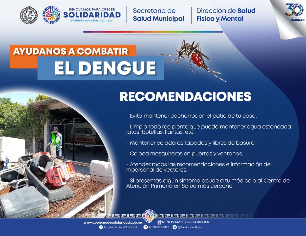 Gobierno municipal exhorta combatir el dengue – H. Ayuntamiento de Solidaridad
