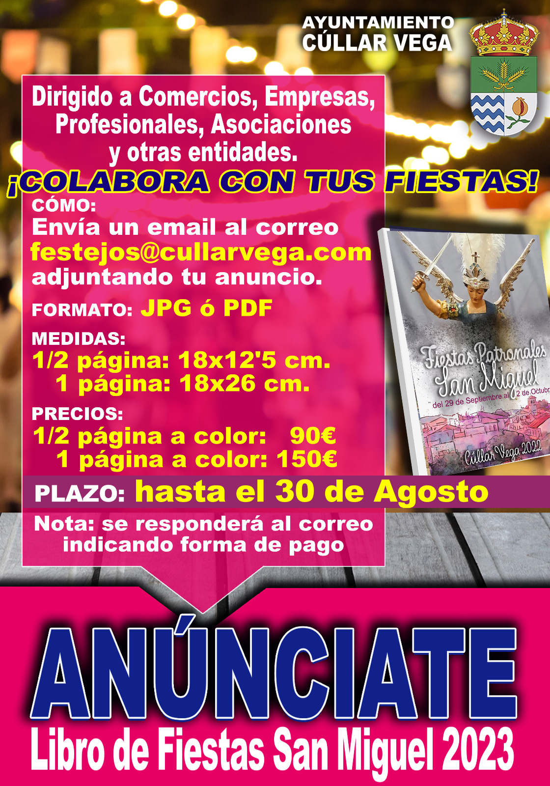 Anúnciate en el Libro de las Fiestas de San Miguel 2023