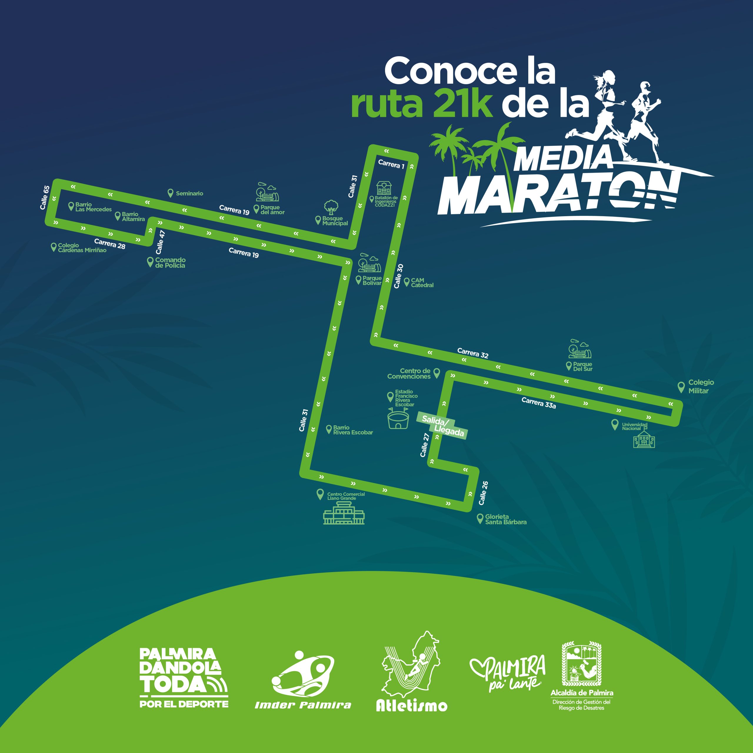 Conoce las vías alternas por las que podrás transitar este domingo en Palmira mientras corremos la Media Maratón 2023 -