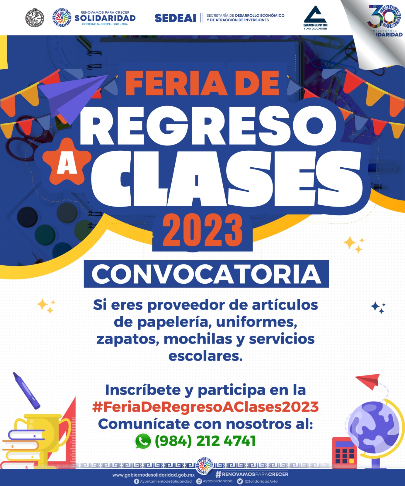 Invitan a proveedores a sumarse a feria del regreso a clases – H. Ayuntamiento de Solidaridad
