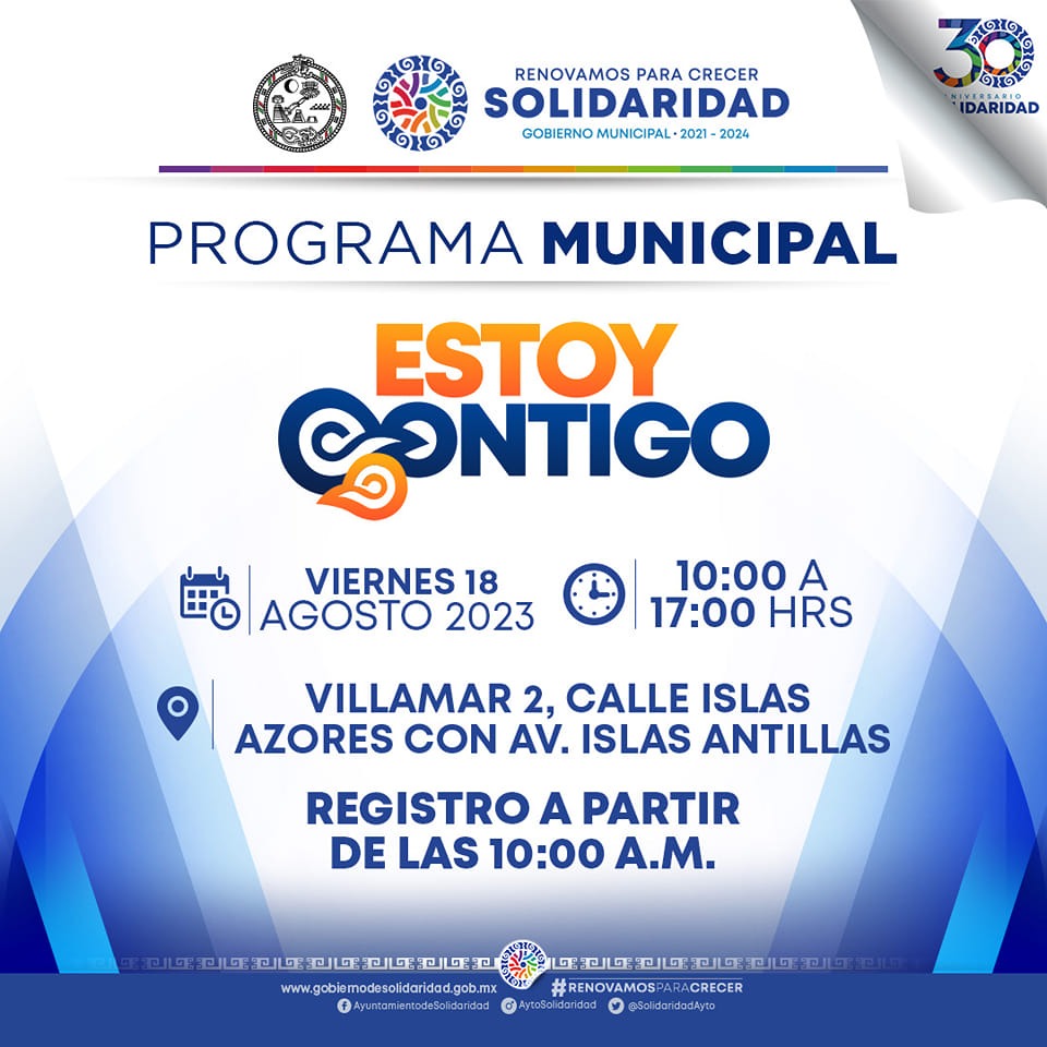 Programa “Estoy Contigo” llegará a Villamar II – H. Ayuntamiento de Solidaridad