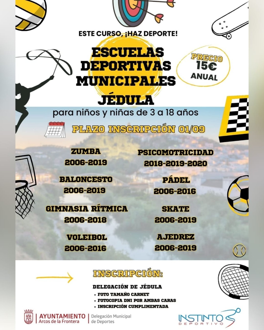 Abierto el plazo de inscripción de las Escuelas Deportivas Municipales de Jédula