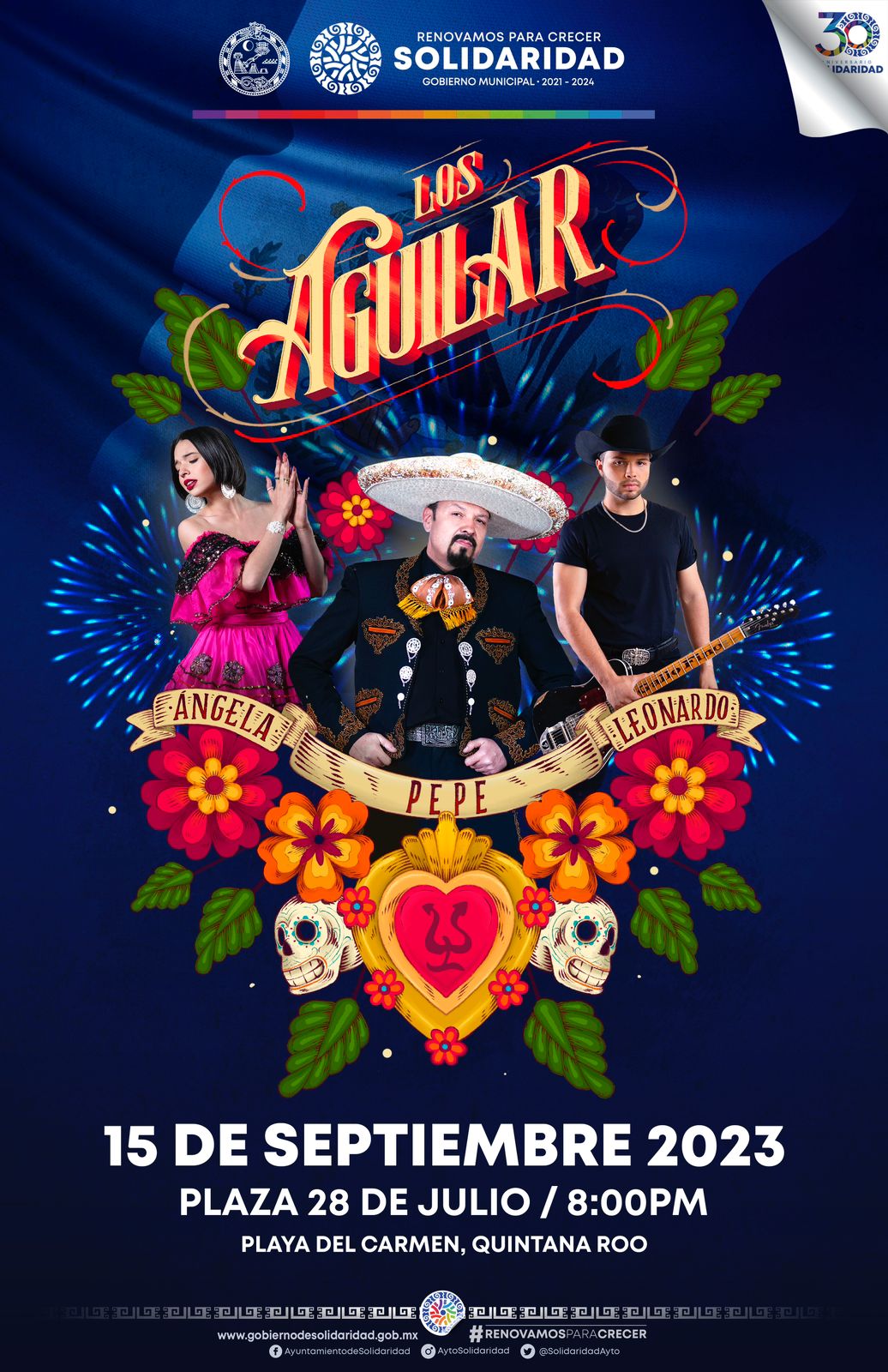 Anuncian magno concierto de “‘Los Aguilar” el 15 de septiembre – H. Ayuntamiento de Solidaridad