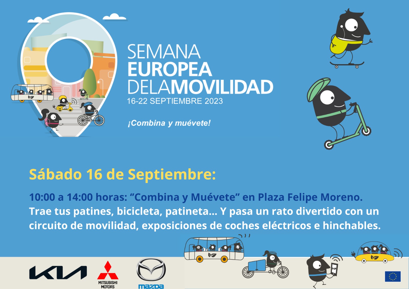 «Combina y Muévete» este sábado 16 en la Semana Europea de la Movilidad
