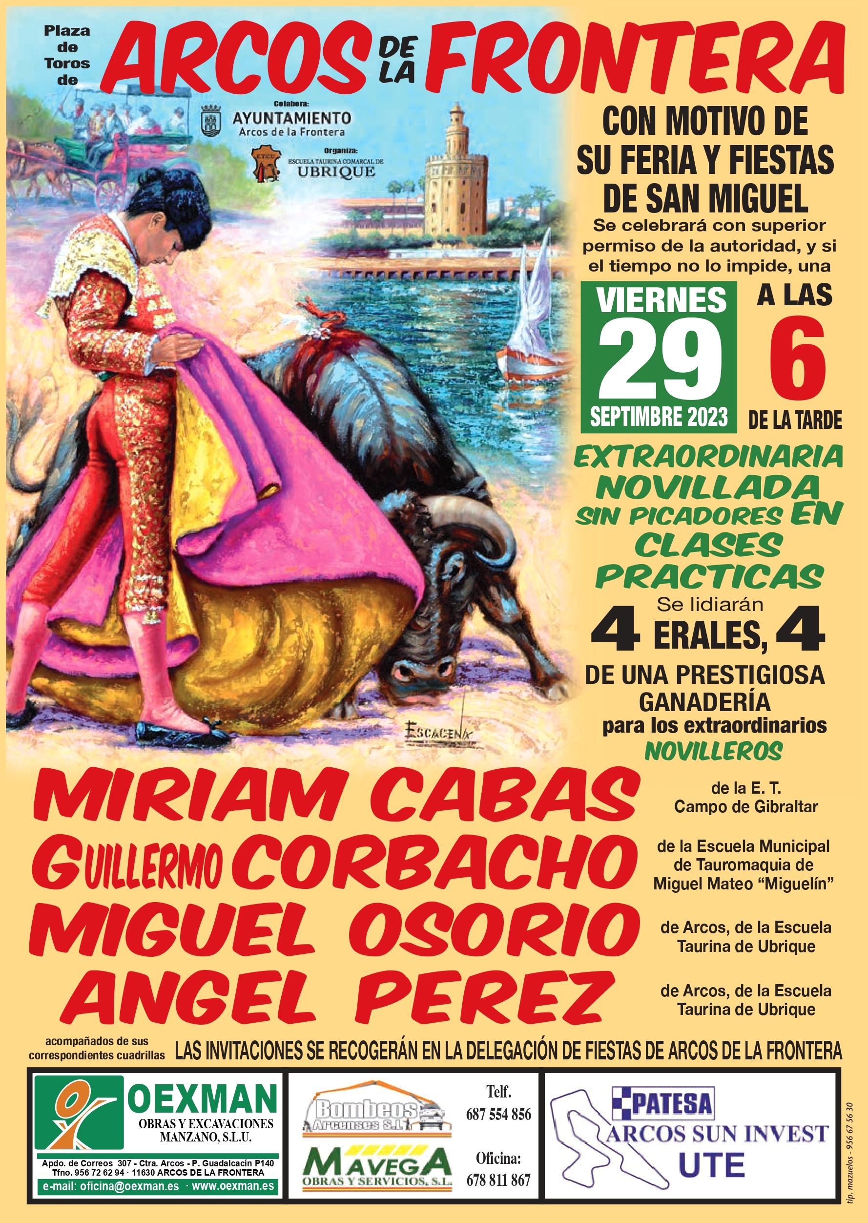 Festejos taurinos en Arcos de la Frontera con motivo de la Feria de San Miguel 2023