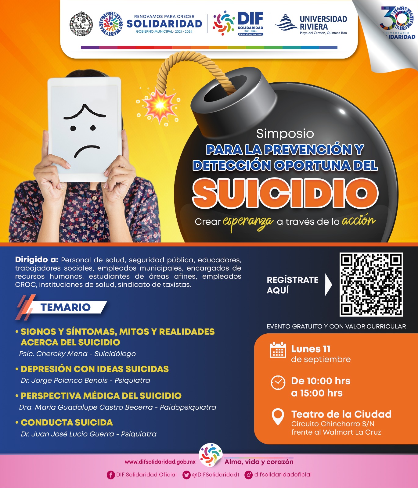 Gobierno de Solidaridad invita a simposio gratuito sobre la prevención del suicidio – H. Ayuntamiento de Solidaridad