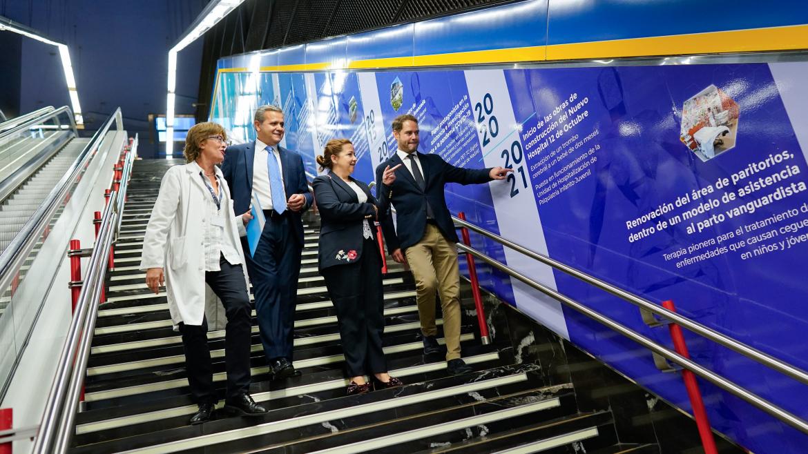 La Comunidad de Madrid repasa la historia del Hospital público 12 de Octubre decorando la estación de Metro bautizada con su nombre