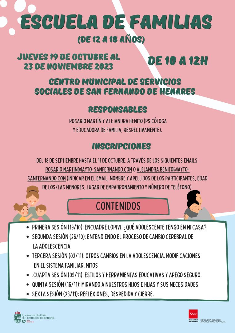 La Concejalía de Servicios Sociales pone en marcha la 'Escuela de Familias'