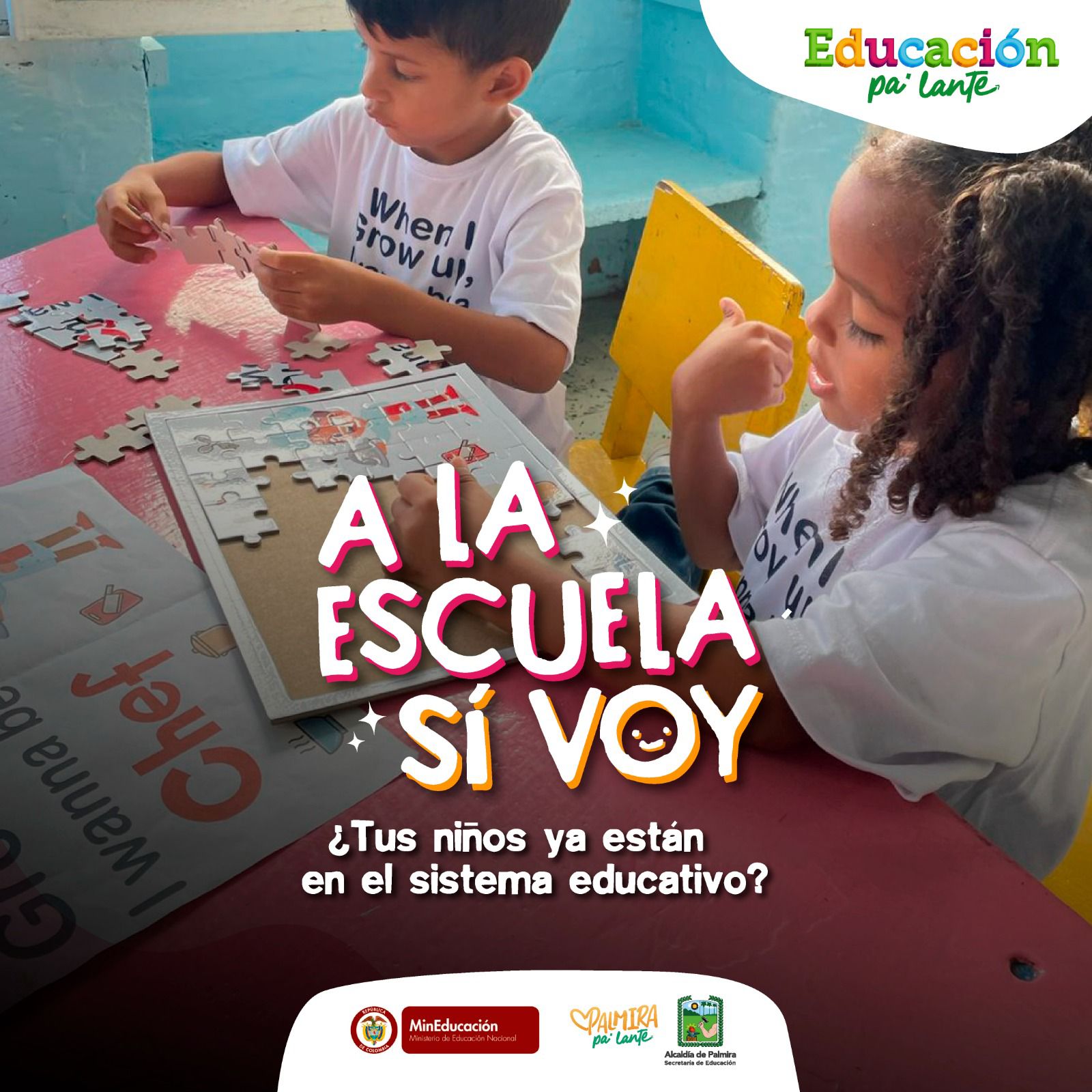 ¡Atento! Todos a inscribir a sus niños y niñas en las Instituciones Educativas Oficiales de Palmira -